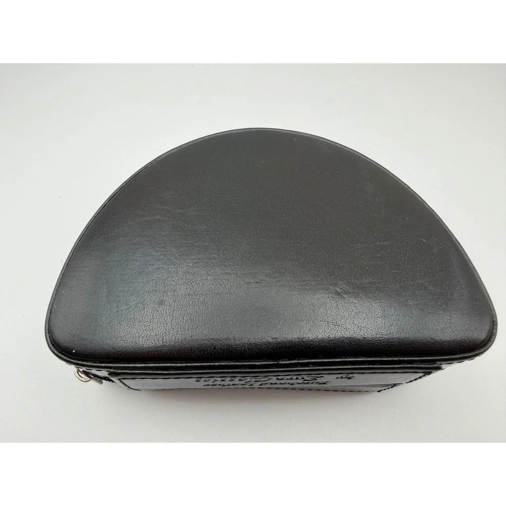 Euro Classics Black Eurobond Leather Vintage Travel Jewelry Case Zip Organizer